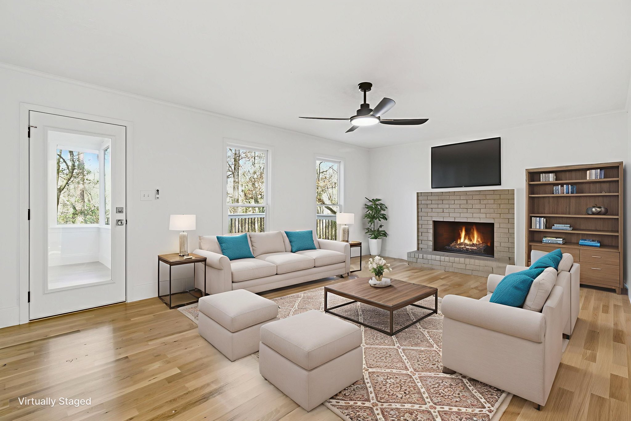 After AI real estate photo editing staging
